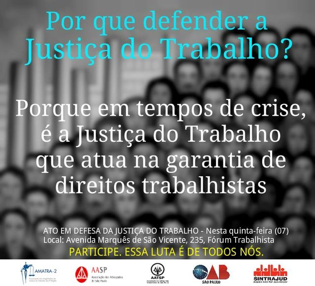 Campanha em defesa da  Justiça do Trabalho