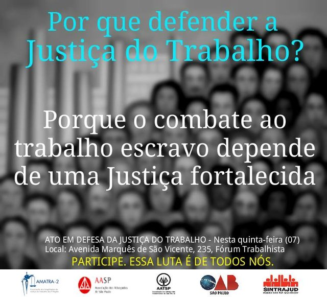 Campanha em defesa da  Justiça do Trabalho