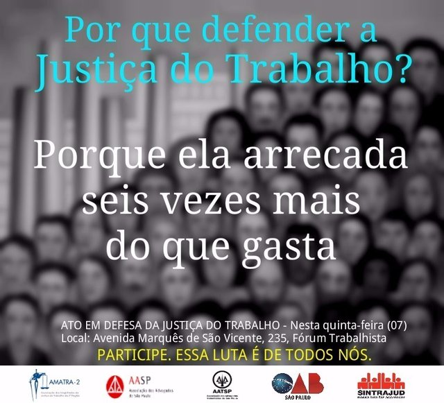 Campanha em defesa da  Justiça do Trabalho