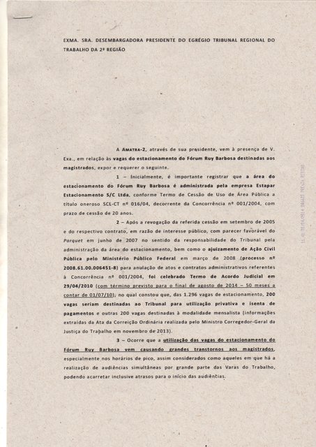 Requerimento vagas para Magistrados