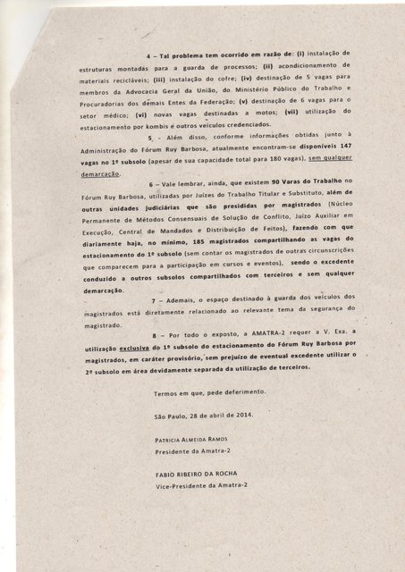 Requerimento vagas para Magistrados
