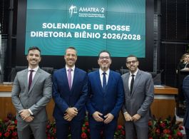 NOVA DIRETORIA DA AMATRA-2 TOMA POSSE PARA O BIÊNIO 2026-2028, E PRESIDENTE REELEITO CONCLAMA UNIÃO EM DEFESA DA MAGISTRATURA E JUSTIÇA DO TRABALHO